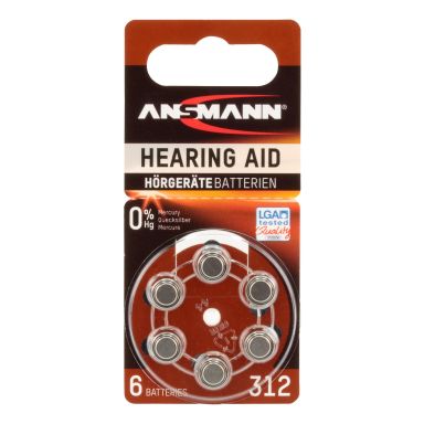Ansmann 5013233 Hörapparatsbatteri 6-pack, för hörapparater