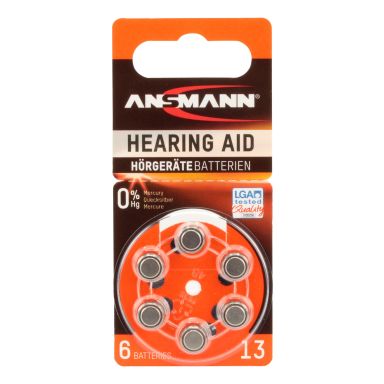 Ansmann 5013243 Høreapparatets batteri 6-pak, til høreapparater