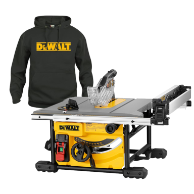 Dewalt DWE7485-QS Bordcirkelsav sweatshirt i størrelse XXL medfølger