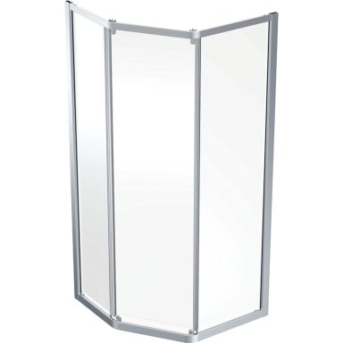 Contura Showerama Space Pentagonal Duschhörna borstad aluminium/klart glas