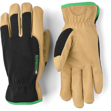 Hestra Job 73010-11 Kobolt Tan Monteringshanske naturfarget geiteskinn, svart/brun