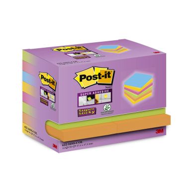 3M Super Sticky Colour Notes Notisblok 16 stk.