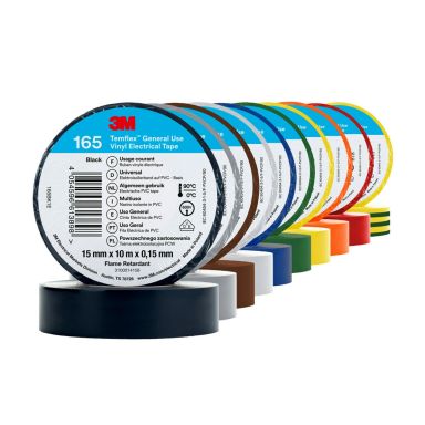 3M Temflex 165 Eltape 10m x 15mm, flere farger, 10-pack