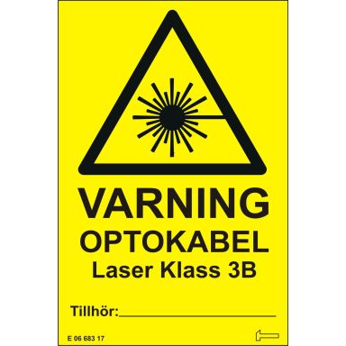 Hammarprodukter HVO075 Decal Optokabel advarsel