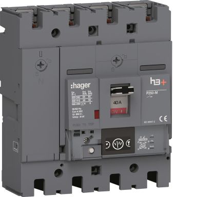 Hager HMT041NR Effektbrytare H3+E, 50kA