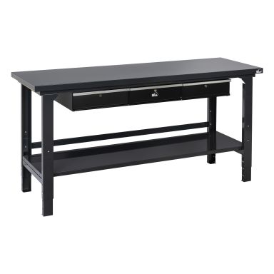 PELA 519763 Arbejdsbord Med skuffesæt og hylde, grå/sort