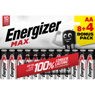 Energizer MAX AA/E91 BP12 Batteri