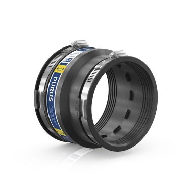 Purus Flexi 3032534 Gumminippel svart, med slangklämmor