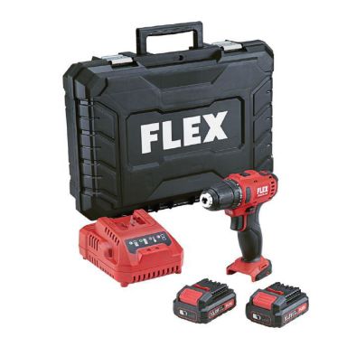 Flex DD2G 10 Boremaskine Og Skruemaskine med 2 stk. 2,5 Ah batterier, oplader