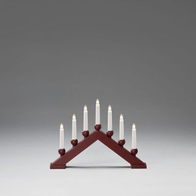 Konstsmide 3935-525 Sähkökynttelikkö punainen, 7 kynttilää