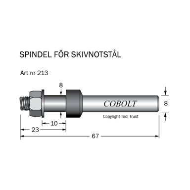 Cobolt 213 Fræsespindel S=8 H=10 TL=67