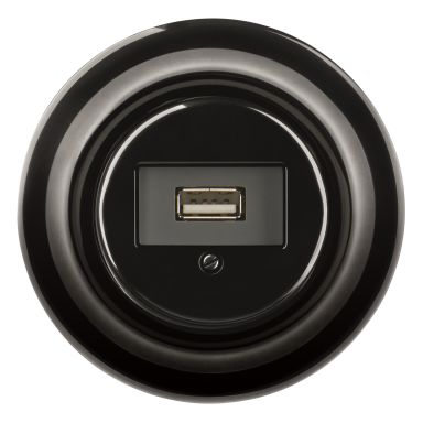 ABB Decento USB-uttag svart, porslin