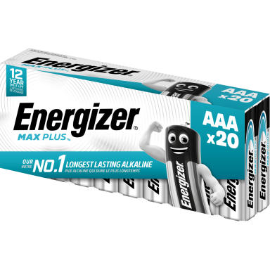 Energizer Max Plus Batteri alkalisk, AAA, 1,5 V, 20-pakning