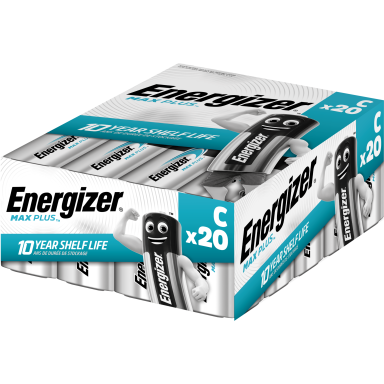 Energizer Max Plus Batteri alkaliskt, C, 1,5 V, 20-pack