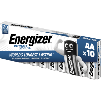 Energizer Ultimate Lithium Lithiumbatteri AA, 1,5 V, pakke med 10