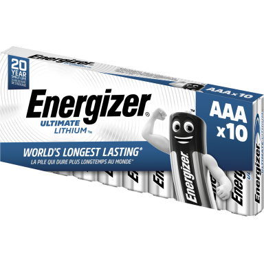 Energizer Ultimate Lithium Batteri AAA, 1,5 V, 10-pakning