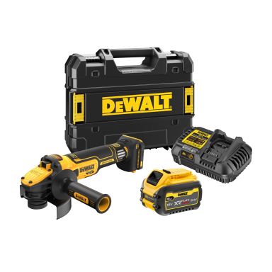 Dewalt DCG409VST1-QW Akkukulmahiomakone akkujen ja laturin kanssa