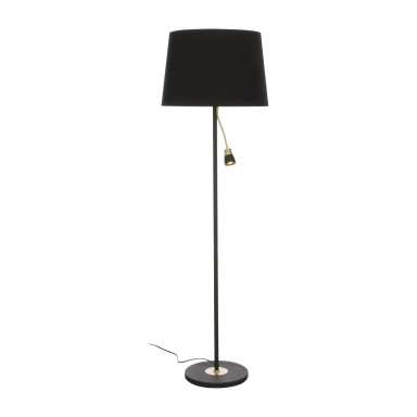 Aneta Lighting Eketorp 19815-15-25 Gulvlampe svart/messing, 145 cm, E27/LED