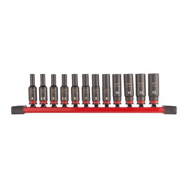 Milwaukee 4932480453 Krafthylsesæt 1/4", dybde, 12 dele