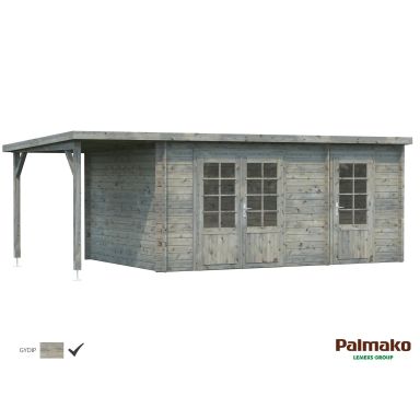 Palmako Ella Stuga 17,8 m²/inv. 13,1+3,9 m², utan golv, grå, impr.