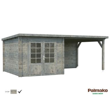 Palmako Ella Stuga 15,9 m²/inv. 6,9+8,2 m², utan golv, grå, impr.