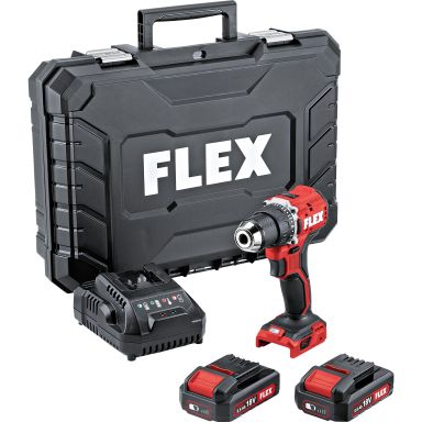Flex DD2G 18.0-LD SET Borskrutrekker med 2 stk 2,5 Ah batterier, lader
