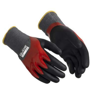 Guide Gloves 9507 Hanske nitril dip, kuttbeskyttelse D, oljegrep