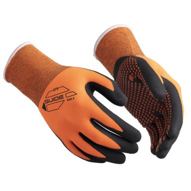 Guide Gloves 579 HP handske nitril, Hi-Vis, nitril