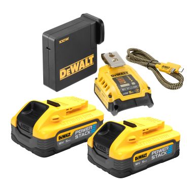 Dewalt DCB094H2-QW Laddpaket 18V, 2 x 5,0 Ah, USB-C/A