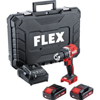 Flex PD2G 18.0-EC LD SET Borskrutrekker med 2 stk 8 Ah batterier, lader