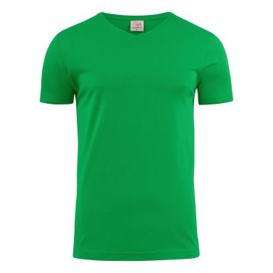 Printer Heavy V-neck T-shirt Friskt grön
