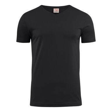 Printer Heavy V-neck T-shirt Svart