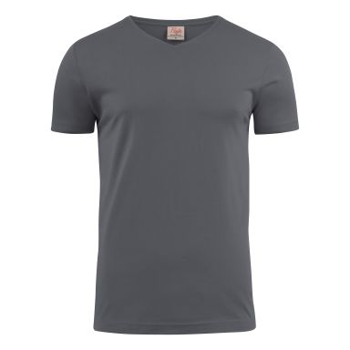 Printer Heavy V-neck T-skjorte Stålgrå