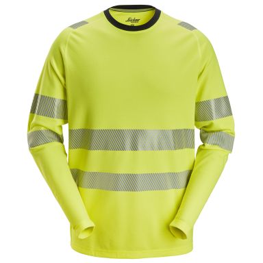 Snickers Workwear 2431 Pitkähihainen T-paita huomioväri, keltainen