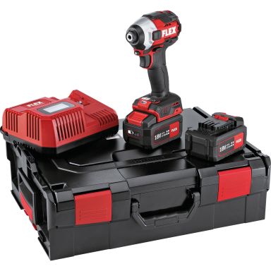 Flex ID1/4'' 18.0-EC-HD SET Slagskrutrekker med 2 stk 5,0 Ah batterier, lader