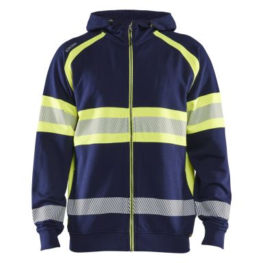 Blåkläder 355211588933XXL Huvtröja varsel, marinblå/gul, helzip