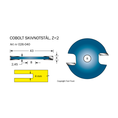 Cobolt 026-040 Notskiva L=4 D=43 Z=2