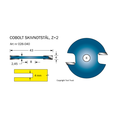 Cobolt 026-040 Notskive L=4 D=43 Z=2