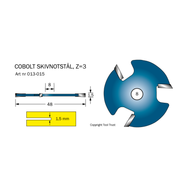 Cobolt 013-015 Notskive L=1,5 D=48 Z=3