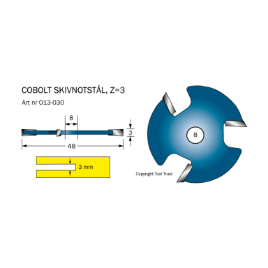 Cobolt 013-030 Notskive L=3 D=48 Z=3