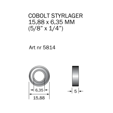 Cobolt 5814 Kugleleje 15,88 x 6,35 mm