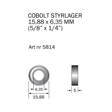 Cobolt 5814 Kulelager 15,88 x 6,35 mm