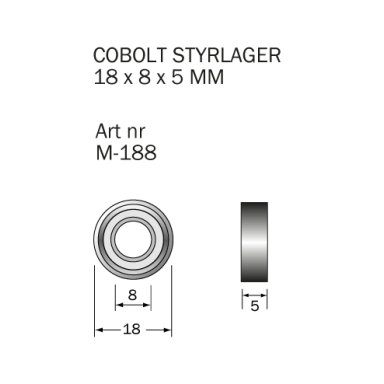 Cobolt M-188 Kullager 18 x 8 x 5 mm