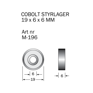 Cobolt M-196 Kugleleje 19 x 6 x 6 mm