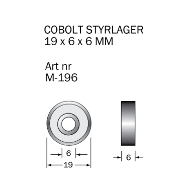 Cobolt M-196 Kullager 19 x 6 x 6 mm