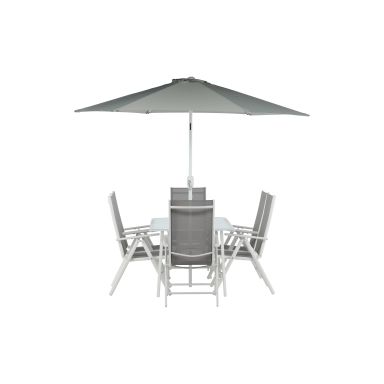 Venture Home Brekki 2051-400 Matgrupp bord, stolar, parasoll, vit