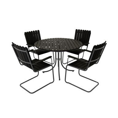 Venture Home Holmsund 9278-488 Matgrupp bord, stolar, svart