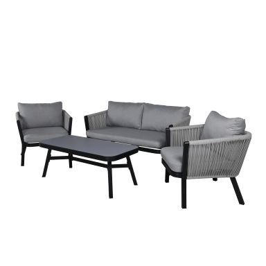 Venture Home Virya 1462-408 Loungeset soffa, bord, fåtöljer, grått/svart