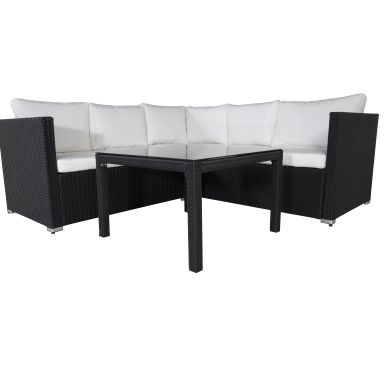 Venture Home Kuba 1531-238 Loungeset soffa, bord, svart/vitt