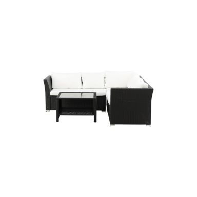 Venture Home Haiti 1541-238 Loungeset soffa, bord, svart/vitt